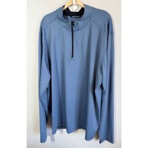 Cutter & Buck Blue Stripe 1/4 Zip Pullover Mens 3X Long Sleeve Performance Golf